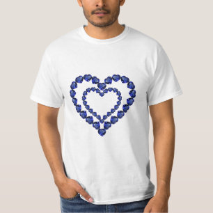 T-shirt Coeur bleu saphir