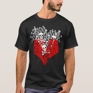 T-shirt Coeur brisé avec des crânes