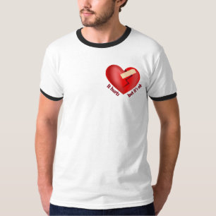 T-shirt Coeur brisé guéri avec patch et citation de vie