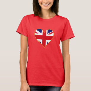 T-shirt Coeur BRITANNIQUE de drapeau
