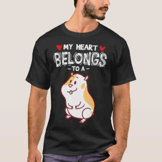 T-shirt Coeur Cadeau De Hamster Cute Appartient À Un Hamst