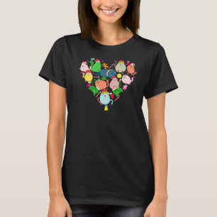 T-shirt Coeur Chat Père Noël Bonbons Ornements Noël Chat 3