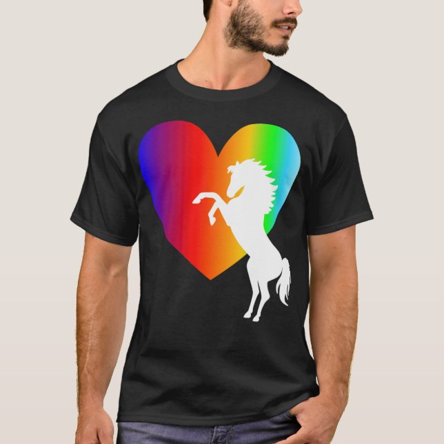 T-shirt Coeur cheval amour lire (Devant)