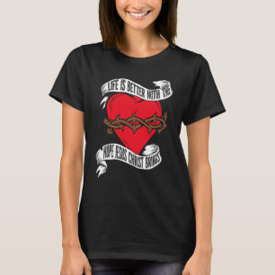 T-shirt Cœur chrétien Bible Religion catholique Jésus Chri
