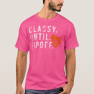 T-shirt Coeur Classé Jusqu'À Tipoff Basketball Joueur Spor