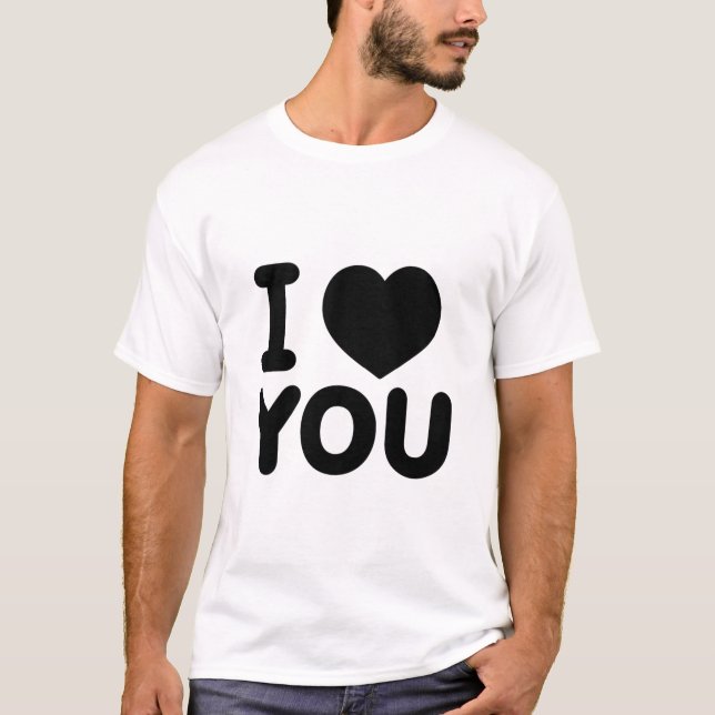 T-shirt Cœur classique "Je t'aime" (Devant)