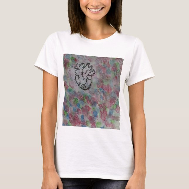 T-shirt Cœur coloré., (Devant)