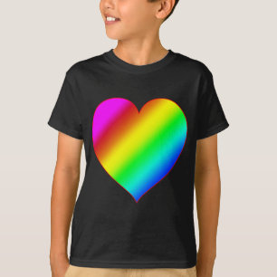 T-shirt Cœur Coloré Arc-en-Ciel Amour Couleur Vive