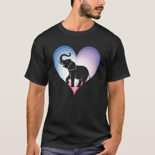 T-shirt Cœur Coloré Éléphant
