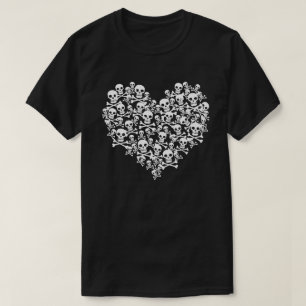 T-shirt Coeur crâne
