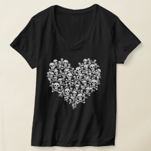 T-shirt Coeur crâne