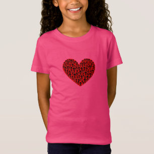 T-Shirt Coeur crânien rouge