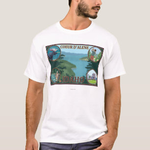 T-shirt Coeur D'Alene, affiche de voyage d'IdahoScenic