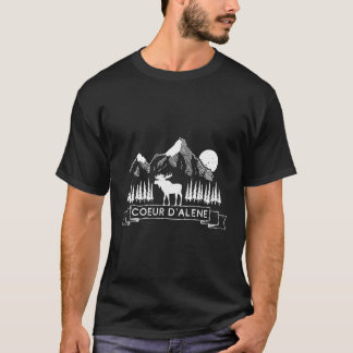 T-shirt Coeur D'Alene Idaho Mountain Moose Cadeau Coeur D'