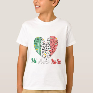 T-shirt Coeur d'AMO Italie de MI avec le drapeau italien