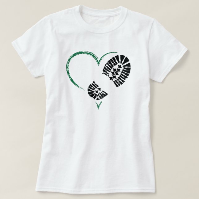 T-shirt coeur d'amorce (Design devant)