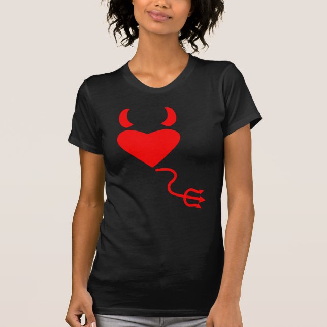 T-shirt Coeur d'amour avec les klaxons et la queue de (Devant)