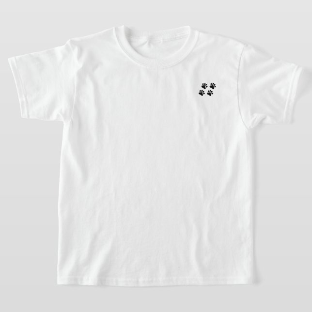 T-shirt Coeur d'amour chiot avec empreintes de pattes (Poser)