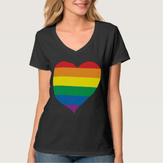 T-shirt Coeur d'amour d'arc-en-ciel, gay pride, victoires