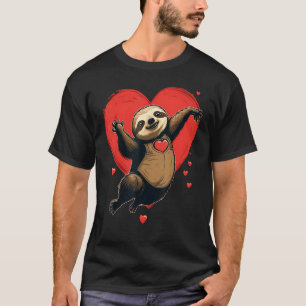 T-shirt Cœur d'amour de paresseux pour la Saint-Valentin s