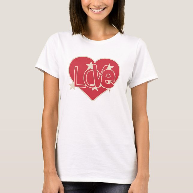 T-shirt Coeur d'amour et étoiles (Devant)