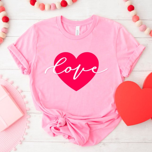 T-shirt Coeur d'amour joli Script Saint Valentin Chemise (Créateur téléchargé)