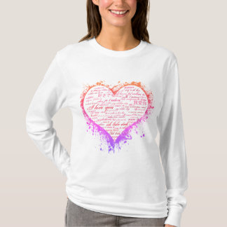 T-shirt Coeur d'amour multilingue femme's Long Sleeve Chem