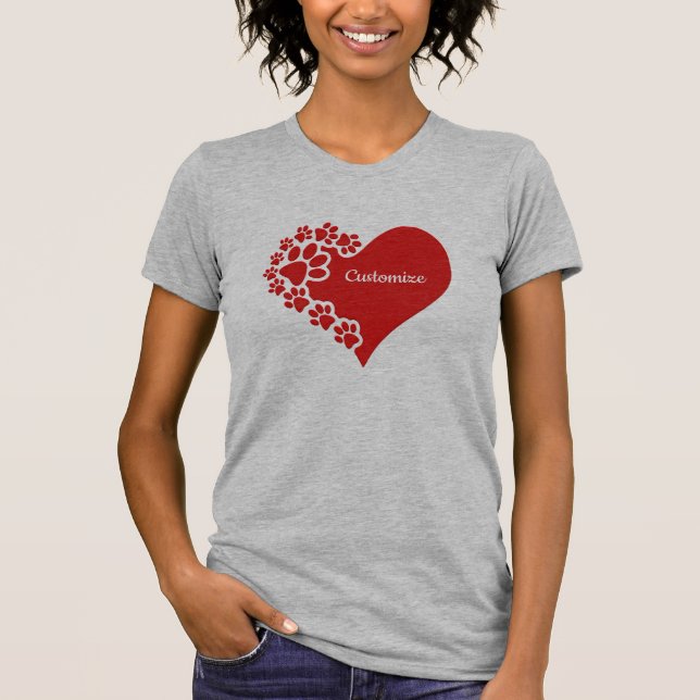 T-shirt Coeur d'amour personnalisé pour animal de compagni (Devant)