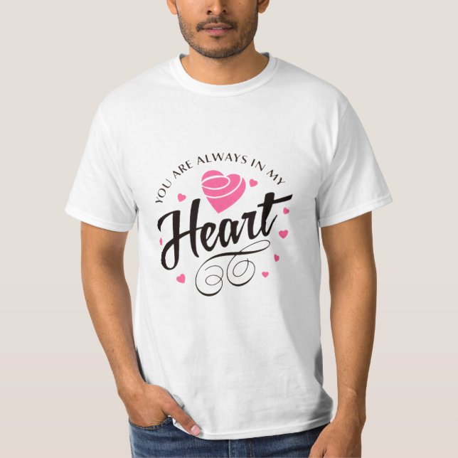 T-shirt Cœur d'amour romantique (Devant)