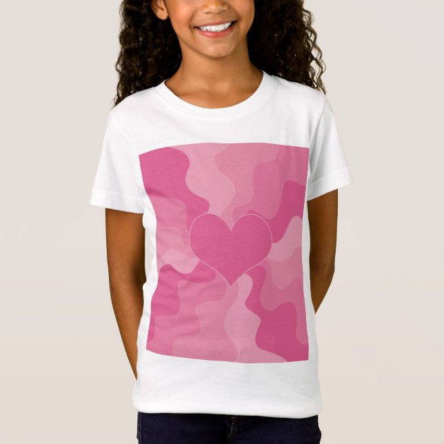 T-Shirt Coeur d'amour - rose (Devant)