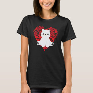 T-shirt Cœur d'amour Saint-Valentin Roses Ours Polaire Gar