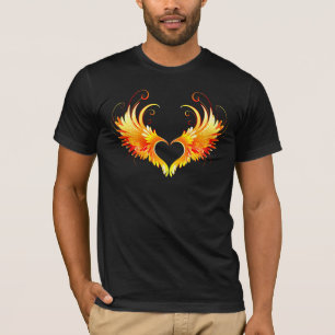T-shirt Cœur d'ange de feu avec des ailes