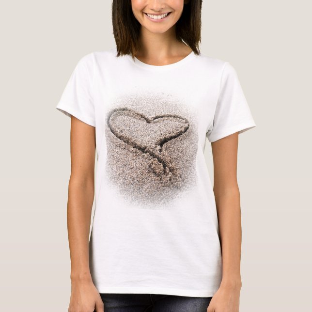 T-shirt coeur dans le sable (Devant)