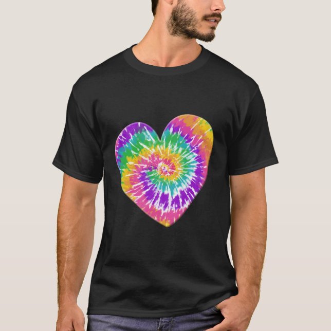 T-shirt Coeur Dans Le Teint De Tie (Devant)