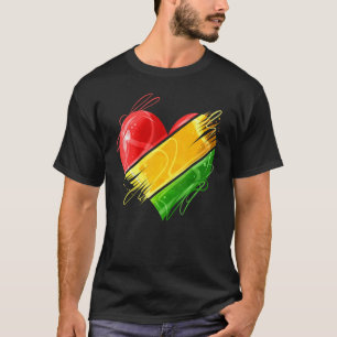 T-shirt Coeur Dans Les Couleurs Panafricaines Célébrent L'