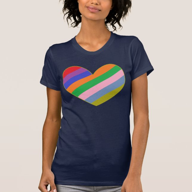 T-shirt Coeur d'arc-en-ciel (Devant)