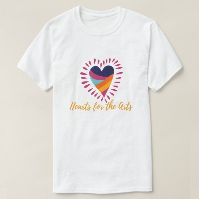 T-shirt Coeur d'art Abstrait coloré (Design devant)