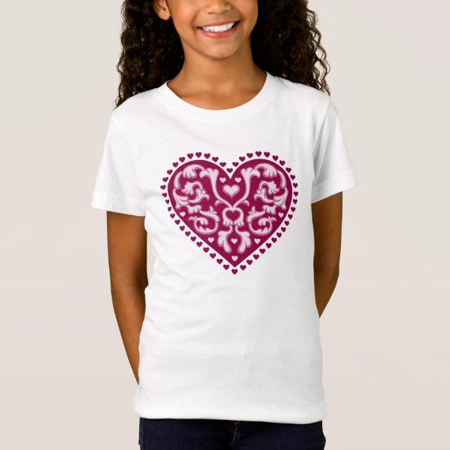 T-Shirt Coeur d'art populaire (Devant)