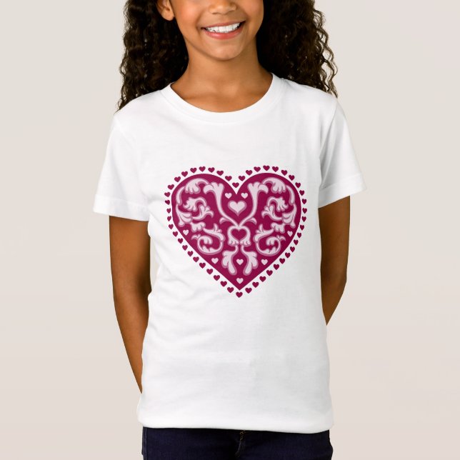 T-Shirt Coeur d'art populaire (Devant)