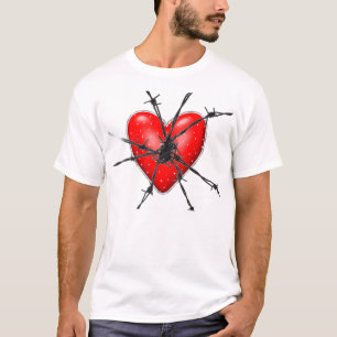 T-shirt coeur de barbelé