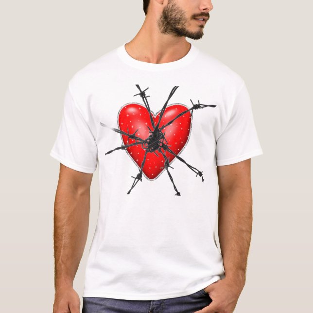 T-shirt coeur de barbelé (Devant)