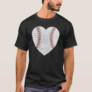 T-shirt Coeur De Baseball Cute Pour Joueur De Baseball Ent