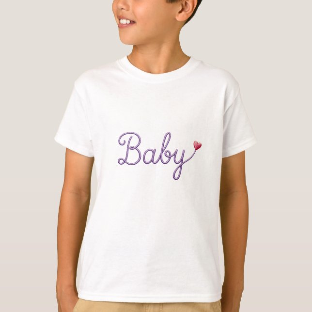 T-shirt Cœur de bébé brodé (Devant)