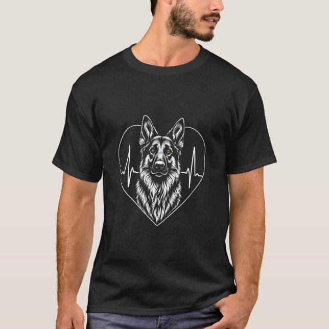 T-shirt Cœur de Berger Allemand (Devant)