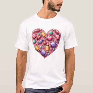 T-shirt Coeur de bonbons