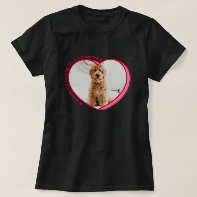 T-shirt Coeur de bonbons mignon Mon chien est ma Saint-Val (Design devant)