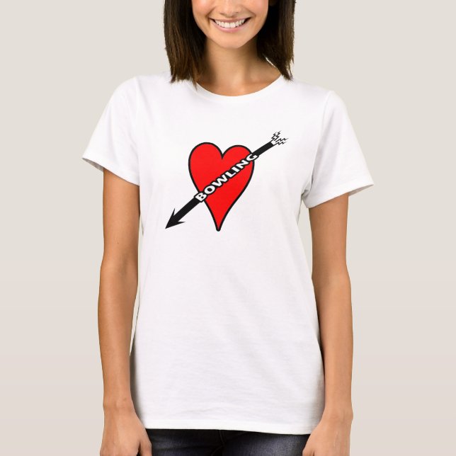 T-shirt Coeur de bowling d'amour (Devant)