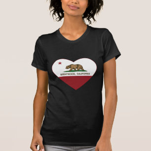 T-shirt coeur de brentwood de drapeau de la Californie