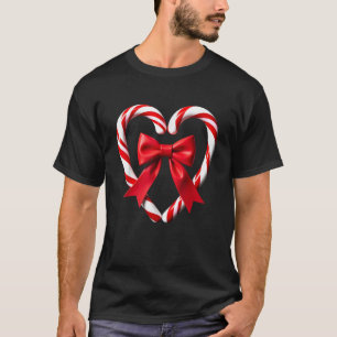 T-shirt Cœur de Canne à Sucre avec Pom-Poms et Nœud Rouge