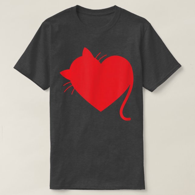 T-shirt Coeur de chat  (Design devant)